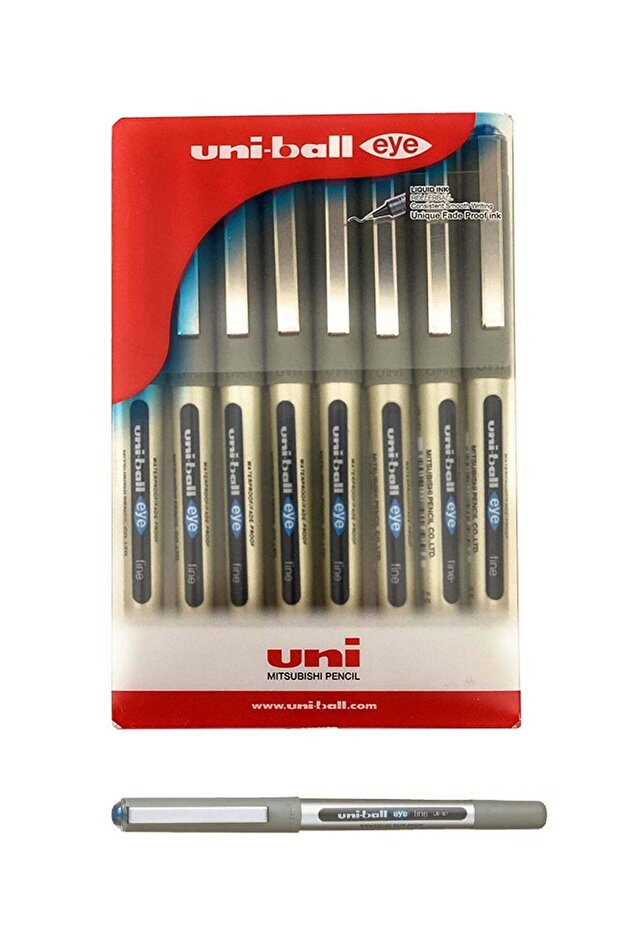 8-Piece Eye Fine Roller Pen 0.7mm Tip Blue Ink