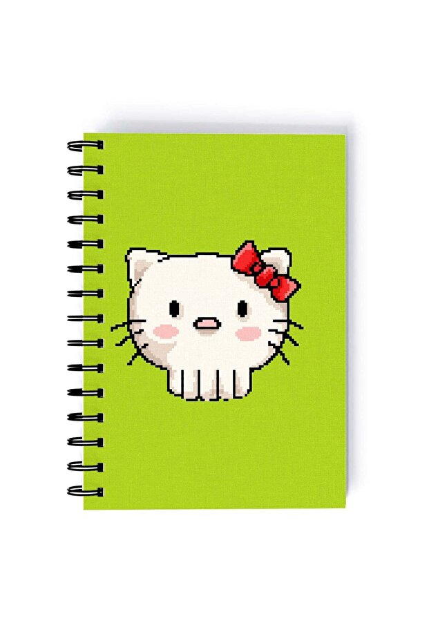 Cute Cat Printed Rectangle Spiral A5 Notebook Multicolour