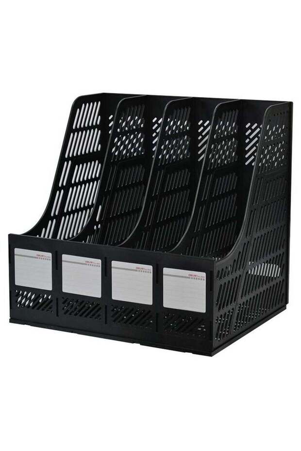 4 Sections Mesh File Shelf Desktop File Rack Paper Book Holder Document Tray Organizer Storage Box