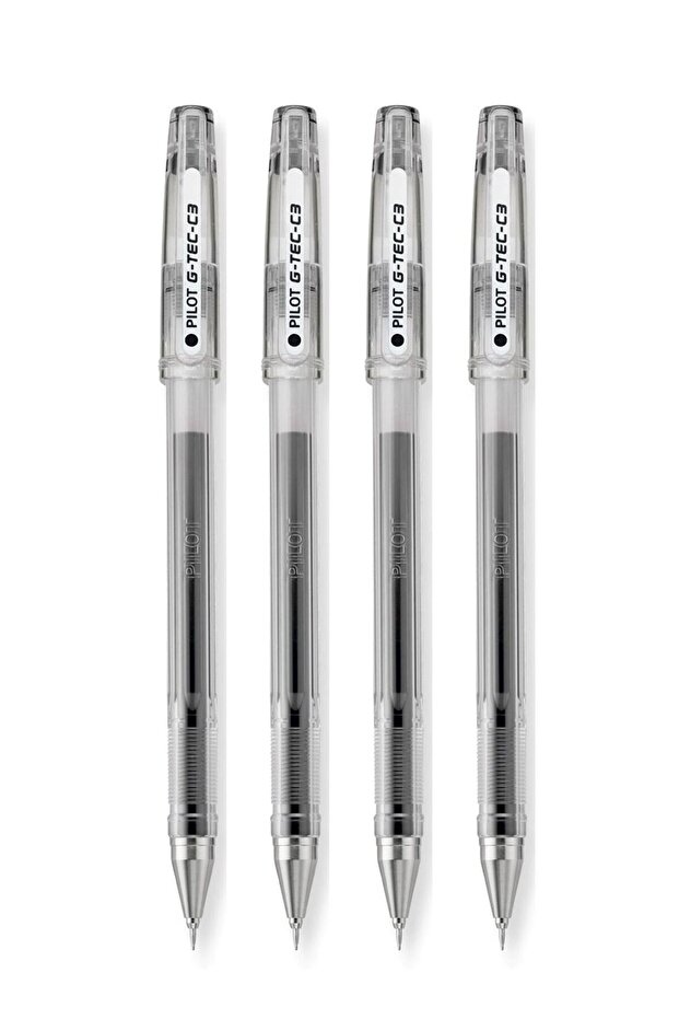 4-Piece Micro Fine Roller Pen 0.3mm Tip Black Ink