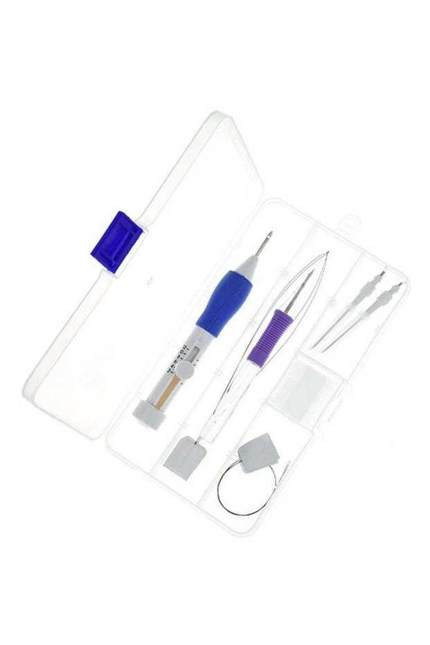 2-Piece Needle Felting DIY Craft Set White/Blue