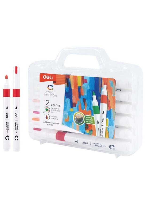12-Piece Acrylic Paint Marker Set Multicolour