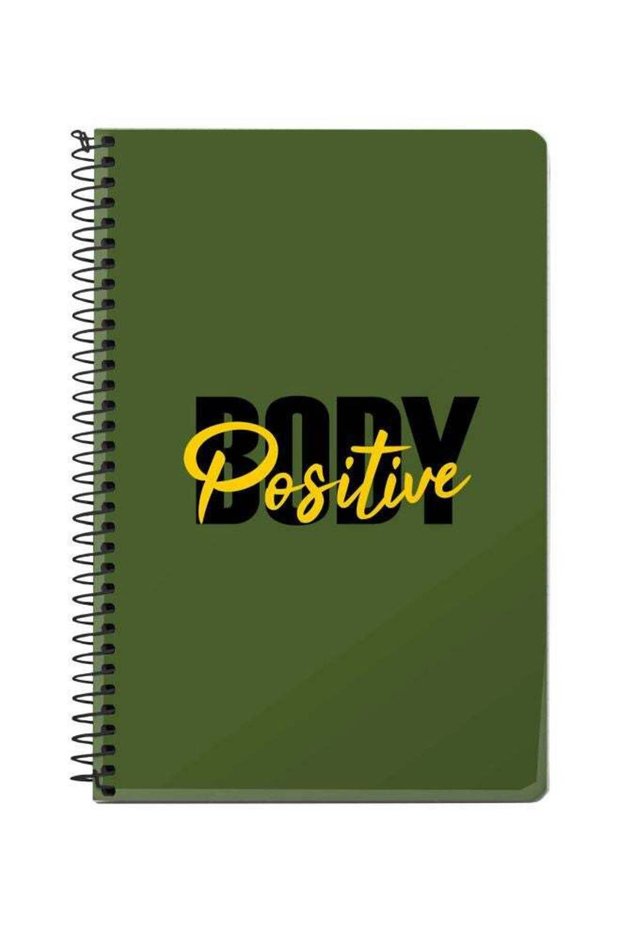 A5 Body Positive Printed Spiral Bound Notebook Green/Black/Yellow