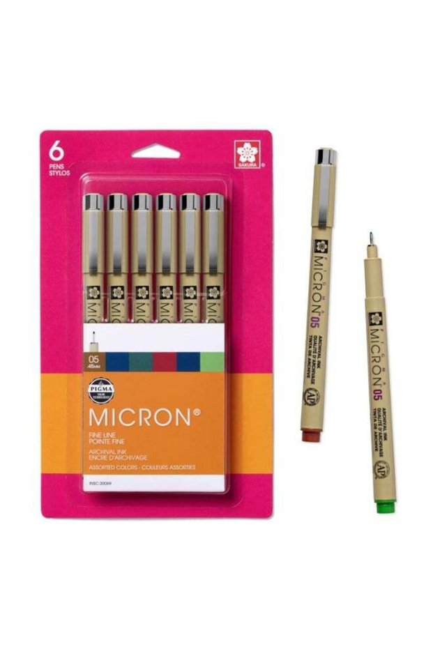 Sakura 30069 6-Piece Pigma Micron 05 Heritage/Earth Colors Ink Pen Set