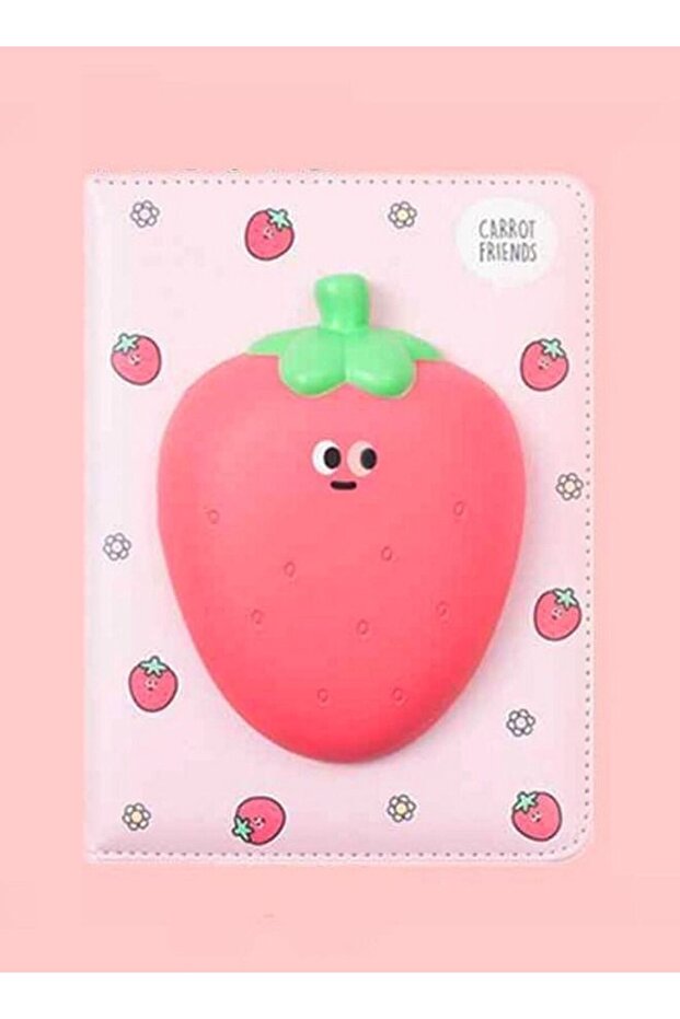 Cute Memory Sponge Strawberry Pattern Diary Notebook School Office Writing Drawing Notepad Perfect