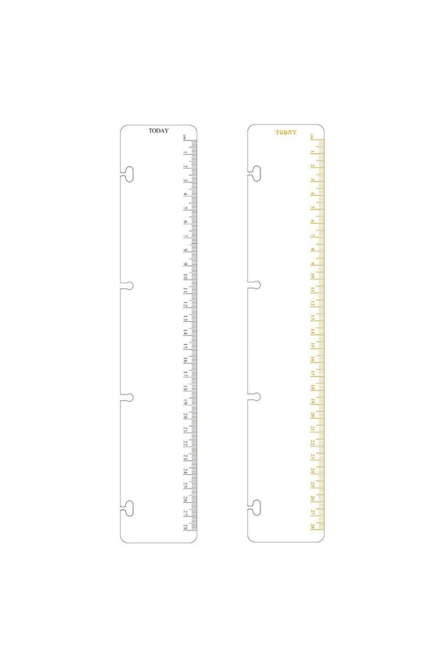 2 Pack A4 4 Holes Page Marker Ruler Plastic Binder Ruler Divider Ruler for Journal Magazine Noteboo