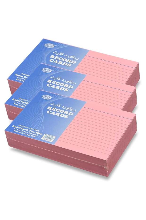 FIS® Ruled Record Cards or Index Cards, Size:6"x4" Inches (152x102mm), Two Sides Single Ruled, 240g