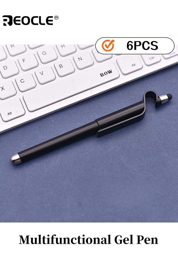 6PCS Multifunctional Gel Pen with Mobile Phone Holder Smooth Writing Capacitive Pen Function Gift P