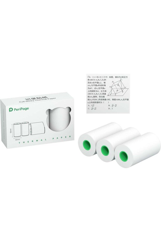 PeriPage Thermal Paper 56 mm x 30 mm Size 3-Rolls/Box White