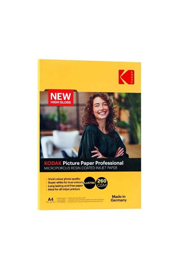 Kodak Photo Paper Professional, 260GSM, Size A4, Pack of 20 Sheets, Lustre, Made in Germany