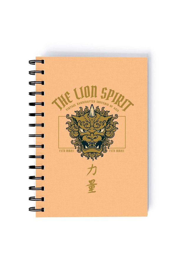 Dragon Lion Quality Rectangle Spiral A4 Notebook Multicolour