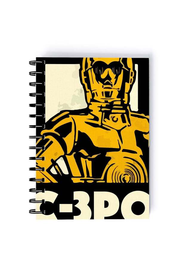 Spiral A4 Notebook Star Wars C-3PO Yellow Minimal Mandalorian