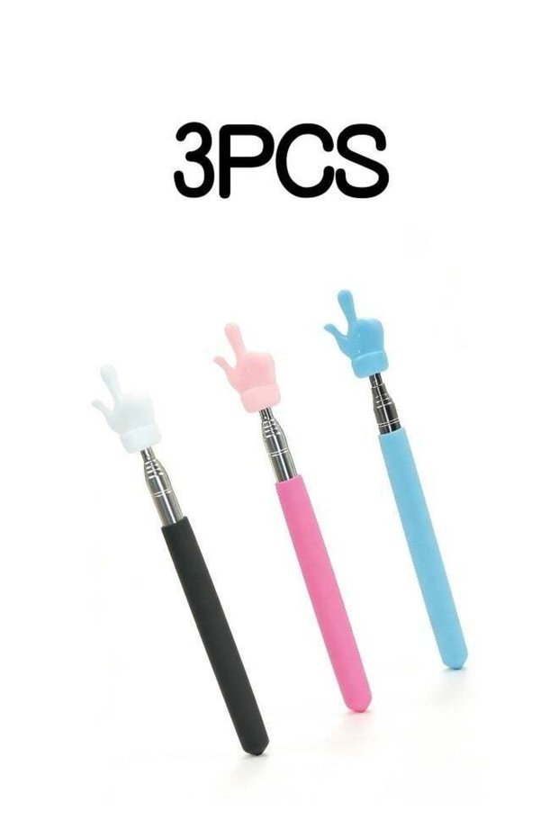 3 Pcs Telescopic Teachers Pointer Extendable Hand Pointer Finger Pointer Stick for Elementary Schoo
