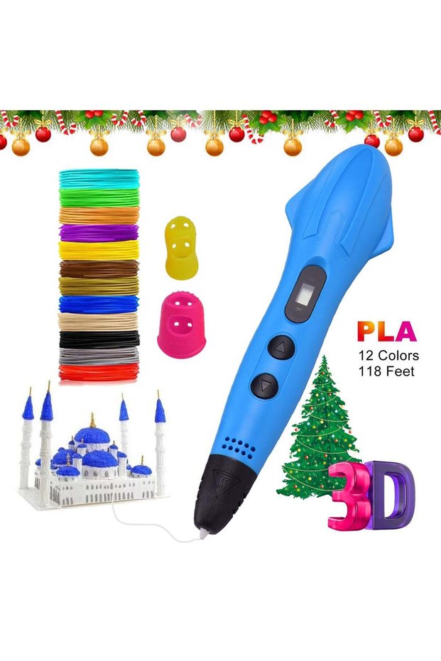3D Printing Pen With 12 Colors Blue