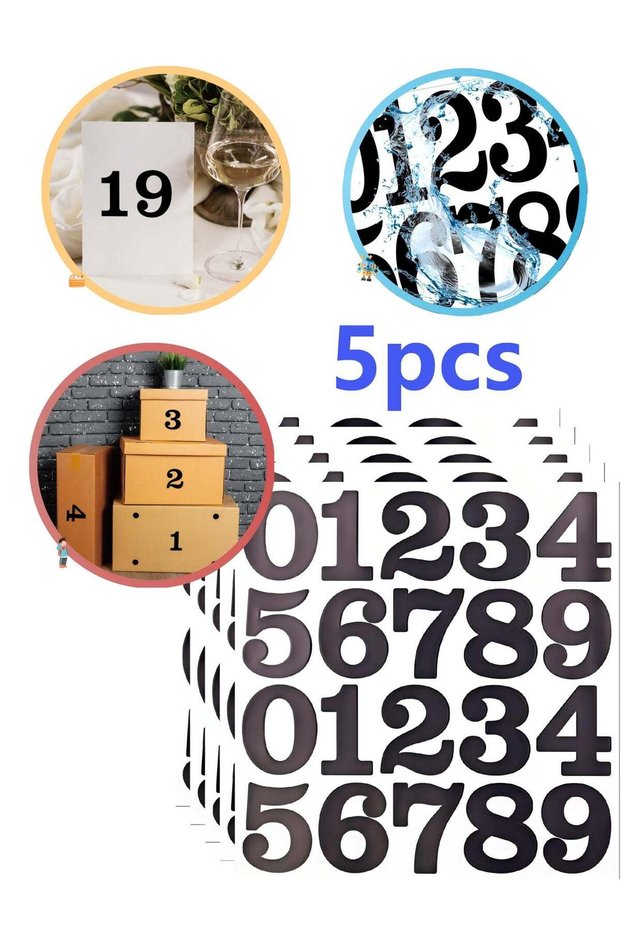 2 Inch Number Stickers for Mailbox, Black Waterproof Number Stickers for Organizing, Lockers, Sign,