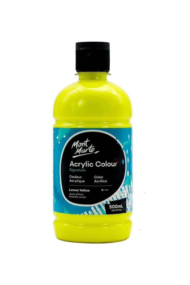 Signature Acrylic Colour 500ml Content Lemon Yellow