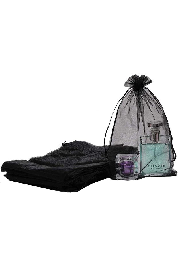 Red Dot Gift Pack of 25 Organza Bags,20x30cm Black Mesh Bags Drawstring Gift Bags Jewelry Pouches f