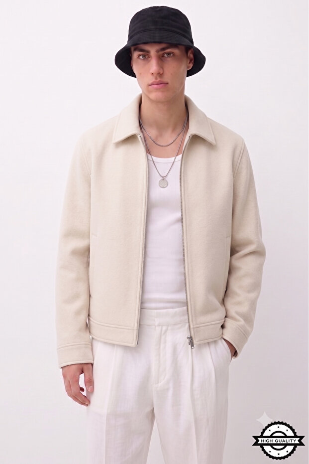 Zra model seasonal spring relaxed fit old money culture textured fabric men's jacket