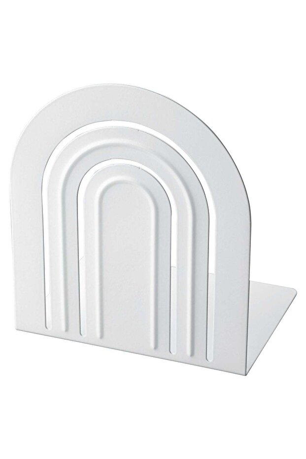 Book-End, White Steel, Arch Design, 13x15 cm