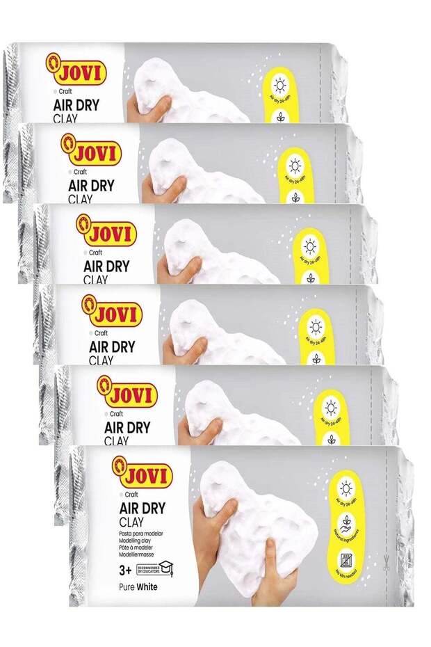 6-Piece Air Dry Modelling Clay 250gm White
