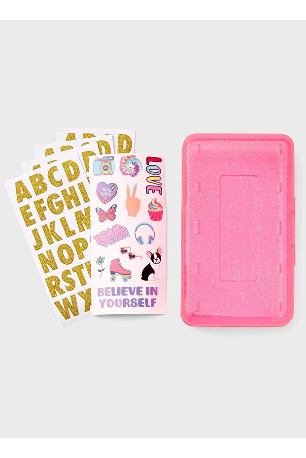 Pink Glittered Pencil Case