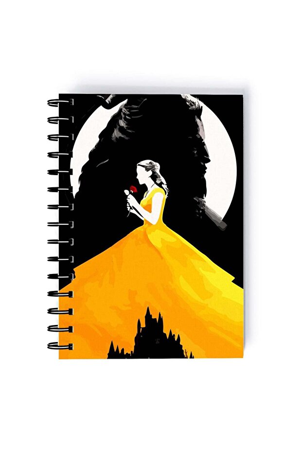 Spiral A5 Notebook Beauty and the Beast Retro Fairy Tale Classic Cartoon Classic Belle Gown