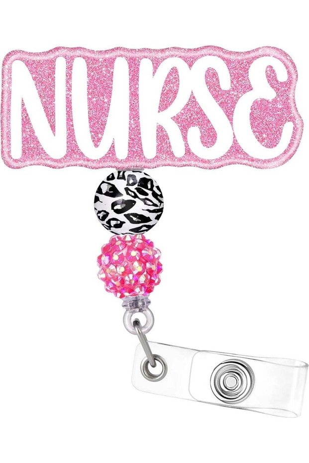 Nurse Badge Reel Holder – Retractable ID Clip with Secure Alligator Attachment – Cute White Name Ta