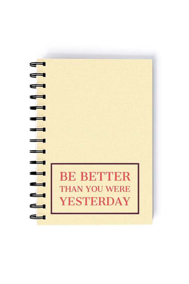 Spiral A5 Notebook Women Empowerment Feminism Quote Be Better Today White Aesthetics