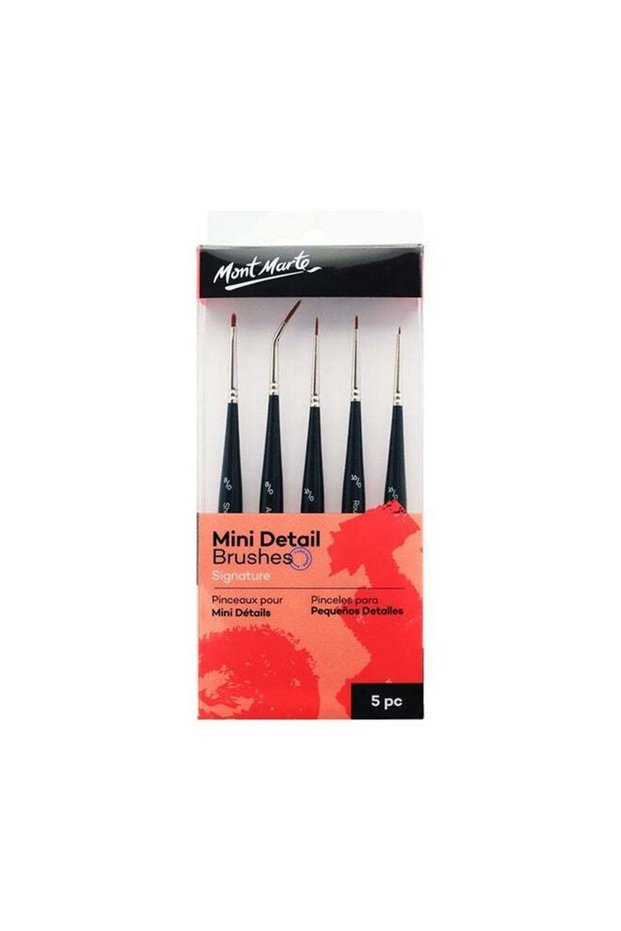 5-Piece Mini Detail Taklon Brush Set Blue/Brown