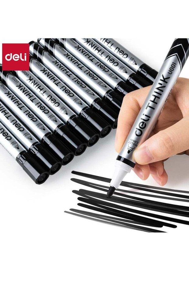 EU00120 Whiteboard Marker Black â€“ 12pcs/box â€“ ideal for whiteboards and smooth surfaces