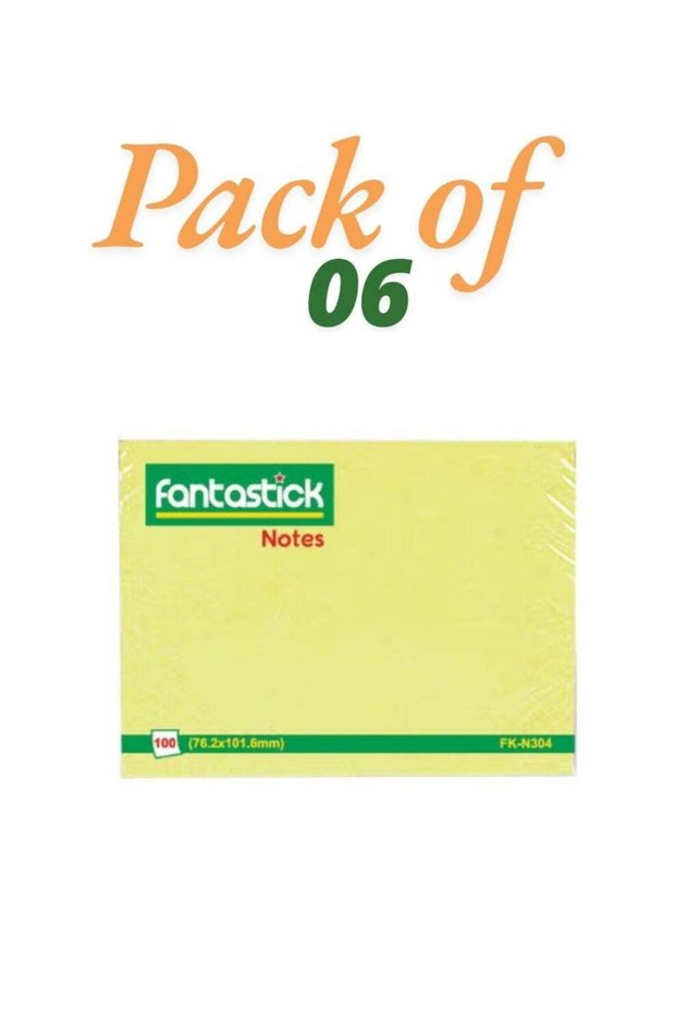 Fantastick Sticky Notes (3x4) Yellow 100 sheet – 06 Pcs