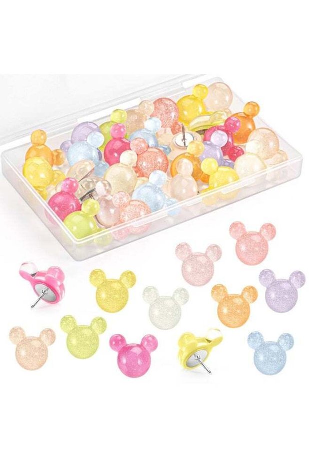30 Pcs Mouse Push Pins, Cute Thumbtacks, Cork Board Pins, Bulletin Board Tacks for Office Decor, Of