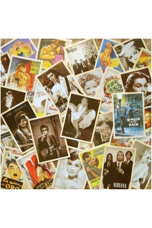32 pcs Collectible Vintage Ads and Movie Poster Postcards Bulk Pack for Worth Collecting