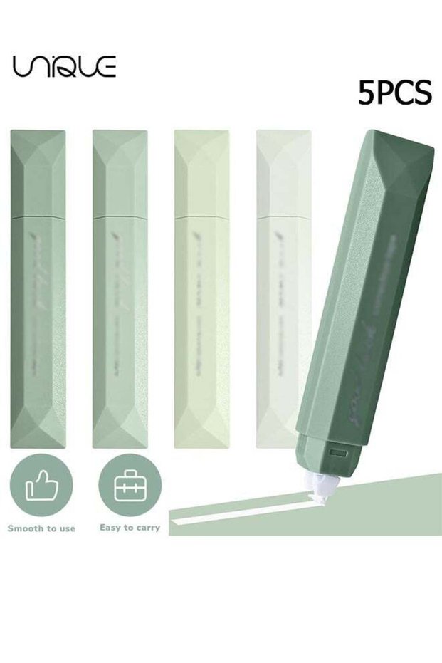 5 Pack Gradient Correction Tape Pens, Pen Style Correction Tape 2×13cm, Smooth White Out Glue Rolle