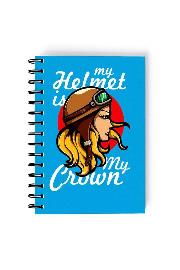 Girl Bike Rider Rectangle Spiral A5 Notebook Multicolour