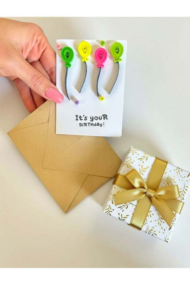 Gift For Birthday,Happy Birthday Balloon Handmade Greeting Card, Perfect Gift for Kids, Boys, Girls