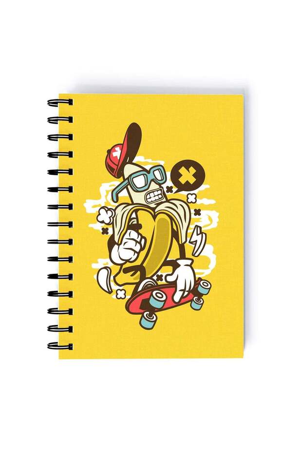 Cute Banana Design Rectangle Spiral A5 Notebook Multicolour