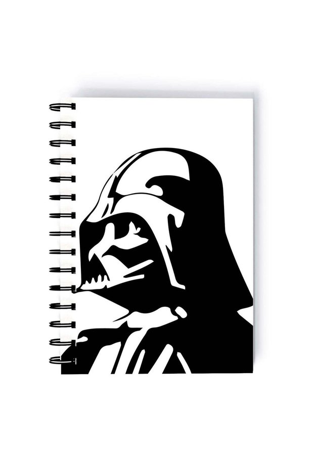 Spiral A4 Notebook Star Wars Darth Vader Black and White Mandalorian
