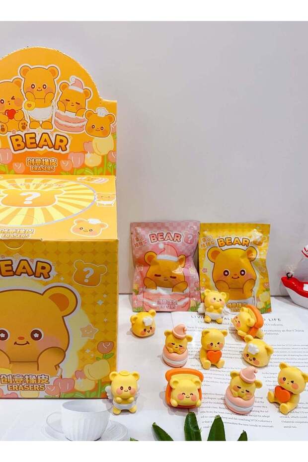 Creative blind box Bear rubber blind bag Elementary school student reward gift, Pencil Erasers, Ra