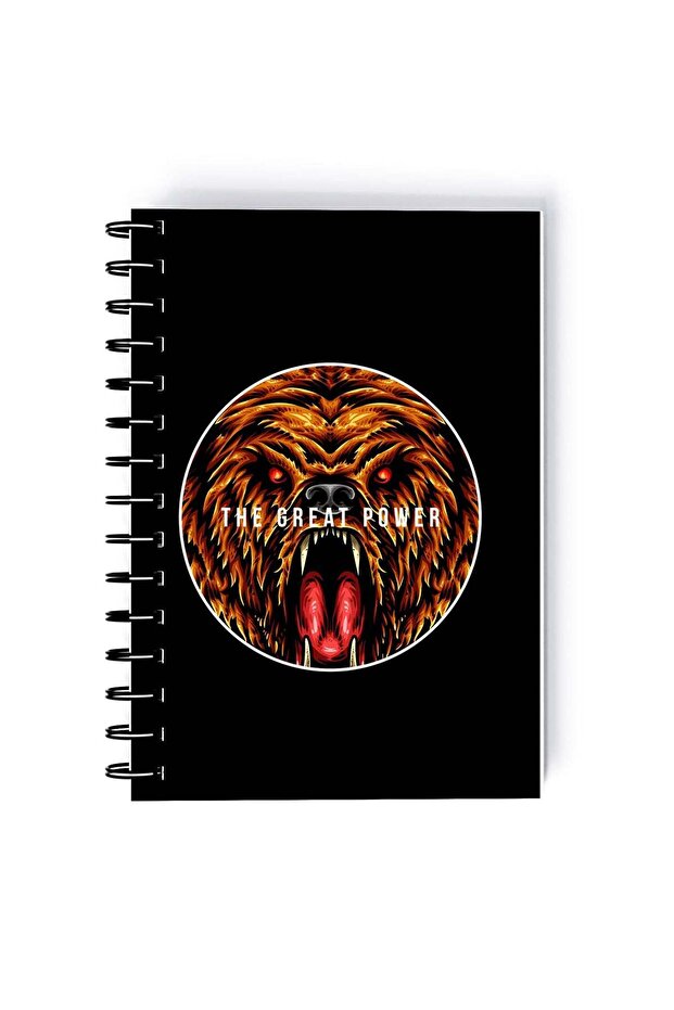 Great Power Quote Rectangle Spiral A5 Notebook Multicolour