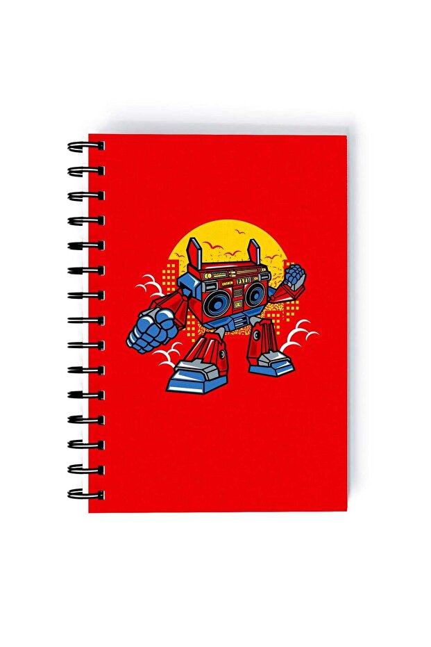 Transformer Character Rectangle Spiral A5 Notebook Multicolour
