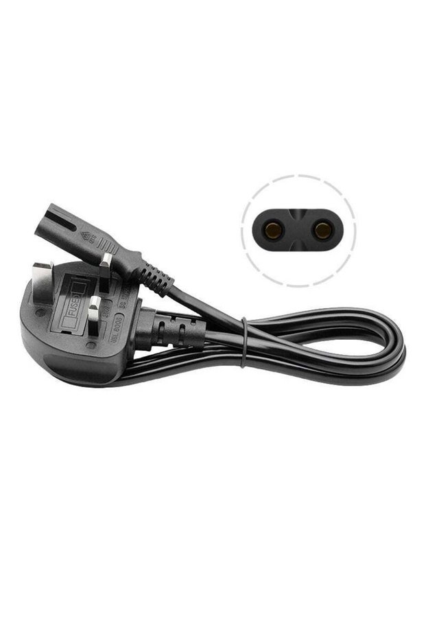 2-pin AC power cord, AC wall plug 13A figure 8 power cord