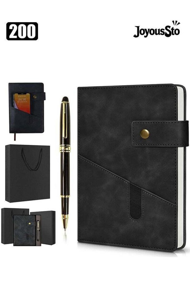 A5 Lined Leather Journal Notebook,Hardcover Journal Set with Pen and Gift Box,200Pages 100 Gsm Thic