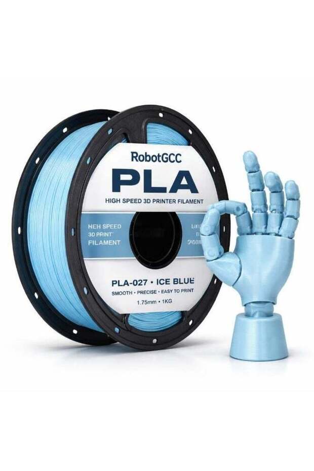 RobotGCC PLA Ice Blue 3D Printer Filament 1.75mm 1KG, Smooth Extrusion, Low Warping, Strong Layer A