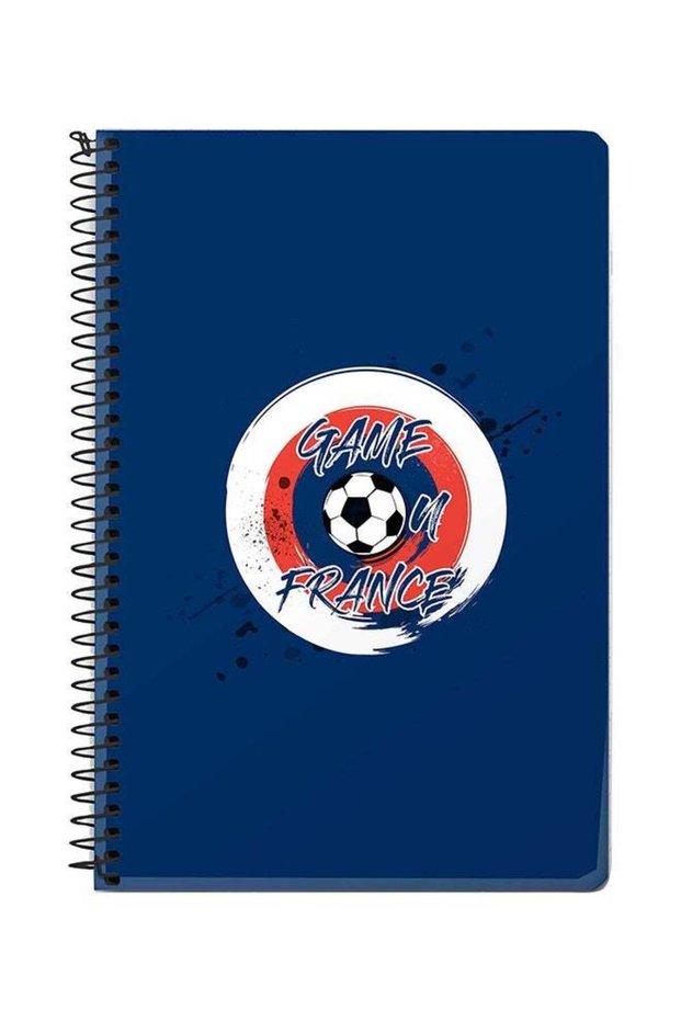 Game On France A5 Spiral Notebook Blue/White