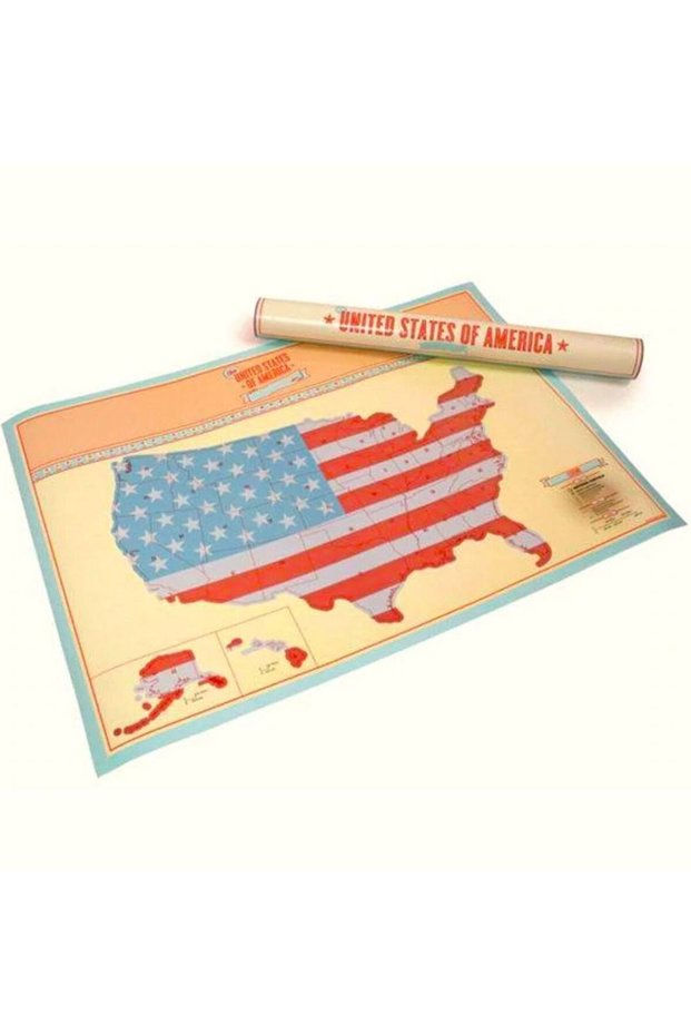 Scratch Off Map of The United Stated of America USA Travel Map Wall Poster
