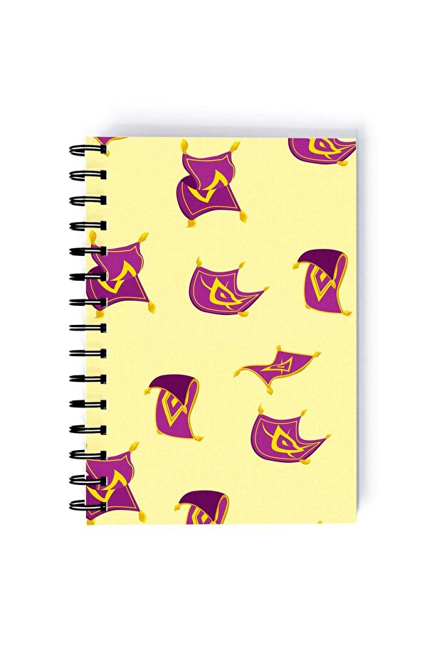 Genie Lamp Printed Spiral A5 Notebook Beige/Yellow
