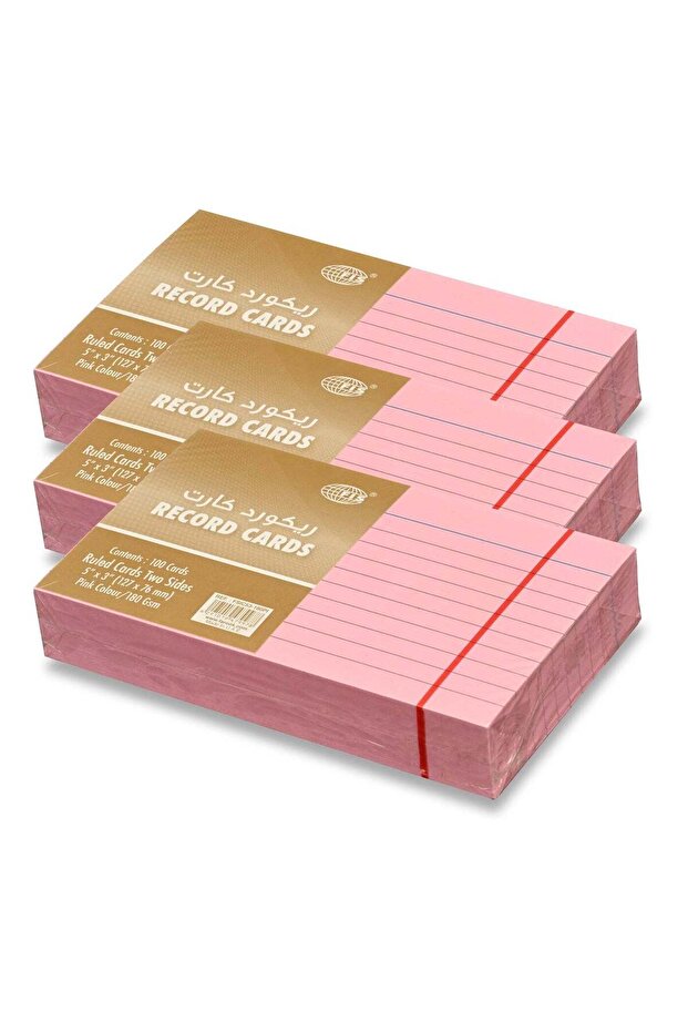 FIS® Ruled Record Cards or Index Cards, Size:5"x3" Inches (127x76mm), Two Sides Single Ruled, 180gs