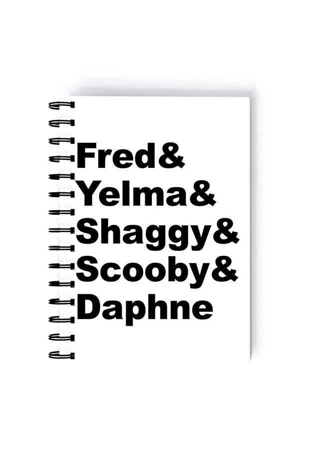Spiral A5 Notebook Scooby Doo Characters and Cast White Aesthetics