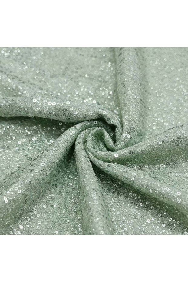 Sage Green Sequin Tulle Mesh, 1 Meter x 1.30 M Wide, Wrinkle-Resistant, Soft Material for Dress, Bl